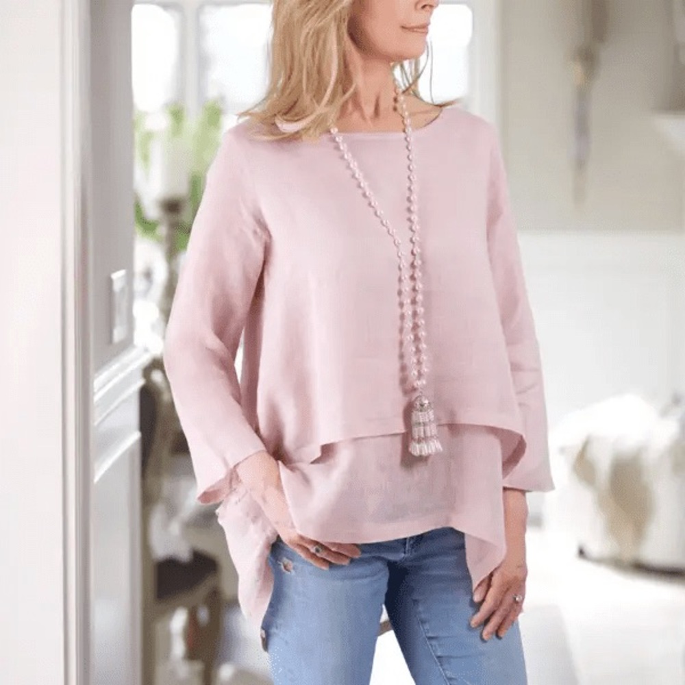 Crown Linen The Audrey top in lilac size oversized XS in pristine condition